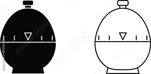 Black and white illustration of two sphere objects with triangle Vector