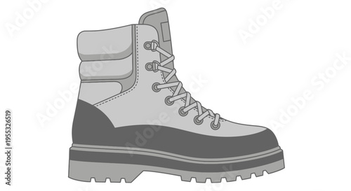 Hiking Boot Illustration Design.