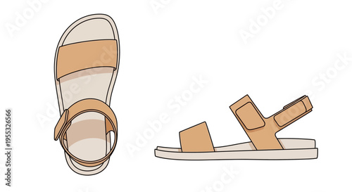Illustration of Sandals Shoes.