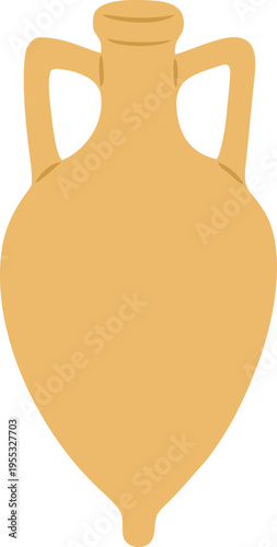 Ancient Greece amphora, Roman old clay jug, retro vase with handles, vintage pitcher pottery vector flat illustration