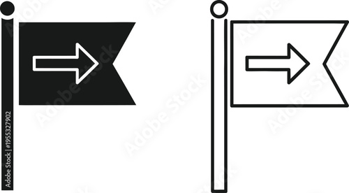 Directional flags pointing right Vector