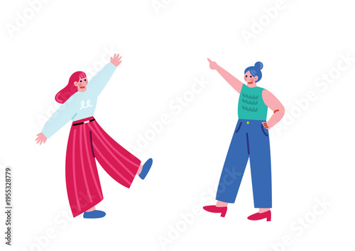 ポーズを決める可愛い女の子のイラスト