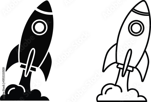 Rocket launch illustration Vector