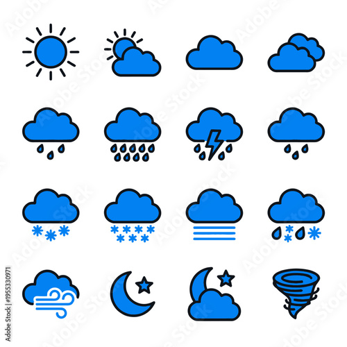 World Meteorological Day celebration with weather icons for forecasting and meteorological services, symbolizing atmospheric phenomena and climate understanding