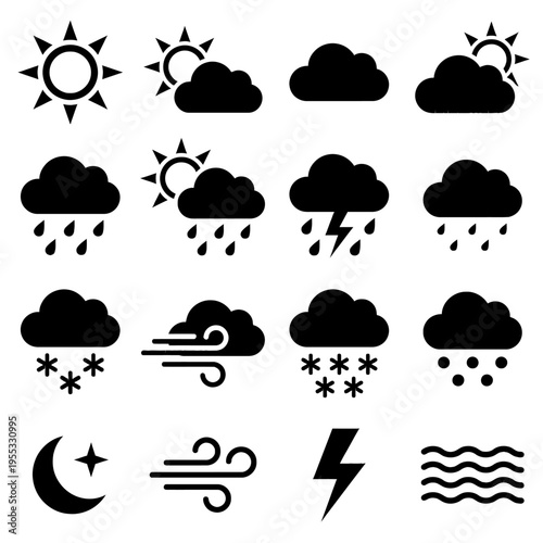 World Meteorological Day Icons A Collection of Weather Symbols for Forecasting and Climate Studies