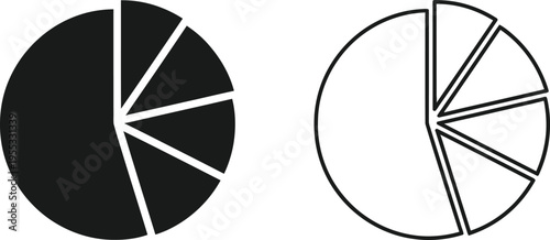 Black and white pie charts Vector