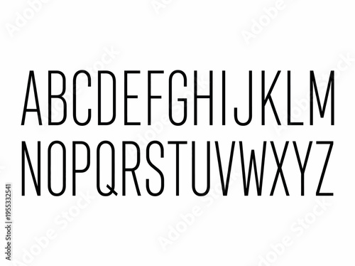 Minimalist and clean sans-serif uppercase alphabet presented in two rows, ideal for contemporary typography, educational materials, graphic design projects, and elegant text applications