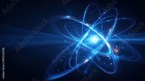 blue quantum bit technology on a blue background