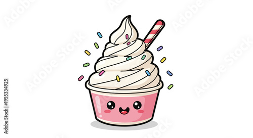 Cupcake with Whipped Cream and Sprinkles