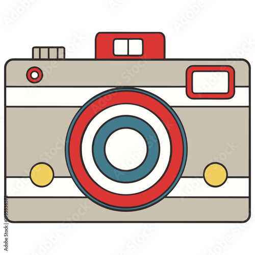 Vintage Photography Equipment Sticker Design - Flat Style Vector