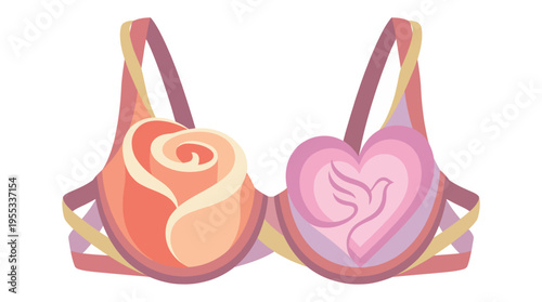 An artistic representation of a stylish bra, showcasing intricate floral designs that symbolize femininity, elegance, and confidence while embracing body positivity and self-expression.