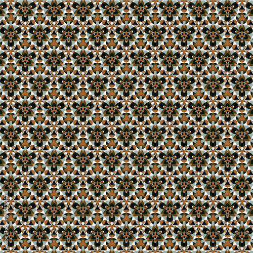 Simple style floral geometric pattern, ornament, wallpapers Small colorful abstract symmetrical mosaic flowers background