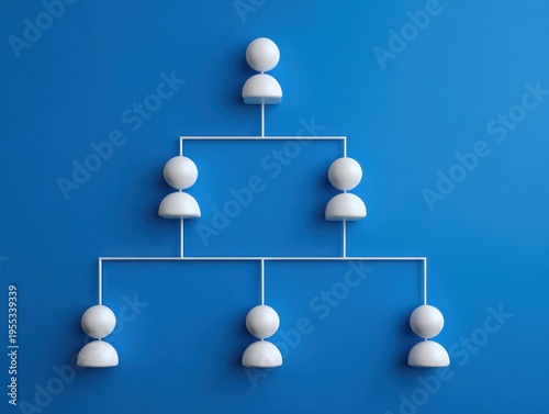 corporate hierarchy structure on a blue background