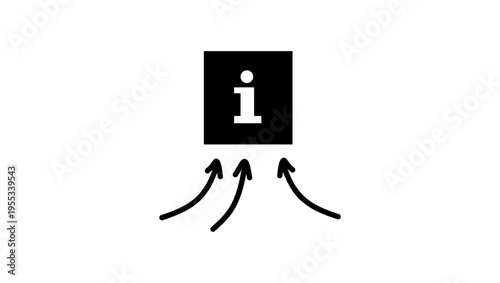 information aggregator  symbol, black isolated silhouette