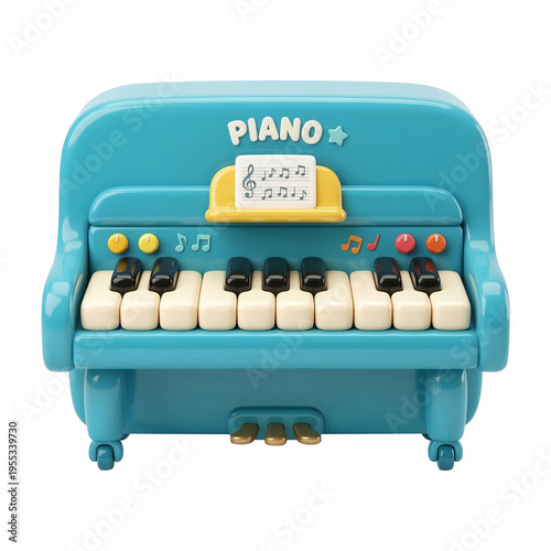 Blue 3D Cartoon Toy Piano