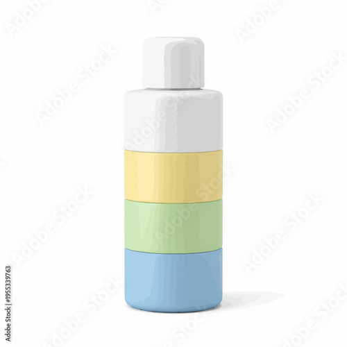 A sleek, modern stackable bottle design promoting sustainability and eco-friendly habits, featuring bright colors that catch the eye and enhance daily hydration efforts.