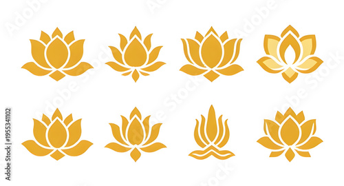 lotus, gold, flower, golden, floral, blossom, bloom, petal, petals, botanical, plant, nature, sacred, spiritual, yoga, meditation, zen, harmony, peace, purity, symbol, icon, logo, design, element, dec