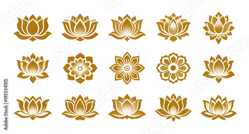 flower, lotus, gold, golden, floral, blossom, bloom, petal, petals, botanical, plant, nature, sacred, spiritual, yoga, meditation, zen, harmony, peace, purity, symbol, icon, logo, design, element, dec