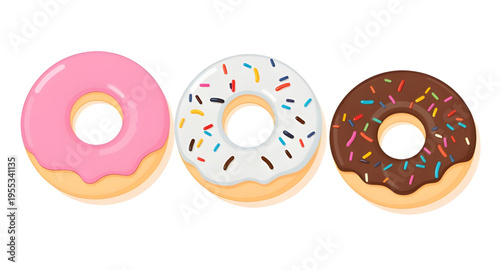 donuts, doughnut, donut, sweet, dessert, food, snack, bakery, pastry, sugar, glaze, icing, frosting, sprinkle, sprinkles, colorful, rainbow, chocolate, vanilla, strawberry, cream, topping, ring, round