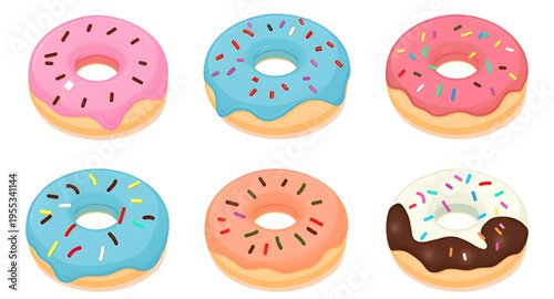donut, doughnut, donuts, sweet, dessert, food, snack, bakery, pastry, sugar, glaze, icing, frosting, sprinkle, sprinkles, colorful, rainbow, chocolate, vanilla, strawberry, cream, topping, ring, round