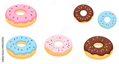 donut, doughnut, donuts, sweet, dessert, food, snack, bakery, pastry, sugar, glaze, icing, frosting, sprinkle, sprinkles, colorful, rainbow, chocolate, vanilla, strawberry, cream, topping, ring, round