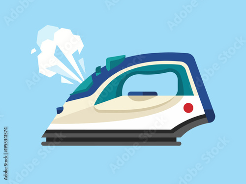 A high-quality steam iron designed with ergonomic features, perfect for pressing and removing wrinkles from clothes, ideal for home and professional use.