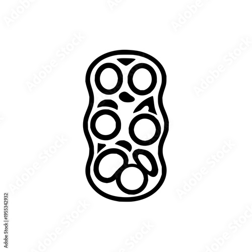 Black Bean Icon Isolated on White Background