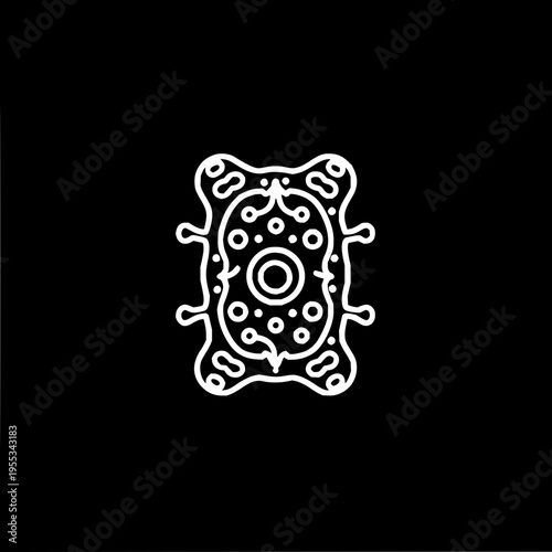 Virus Cell Illustration on Black Background