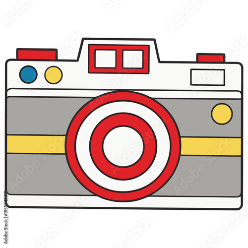 Aesthetic Y2K Style Vintage Camera Clip Art for Graphic Design