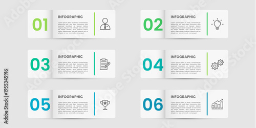 set of elements infographic number 6 options