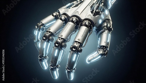 Futuristic Bionic Robot Hand with Neural Connectors