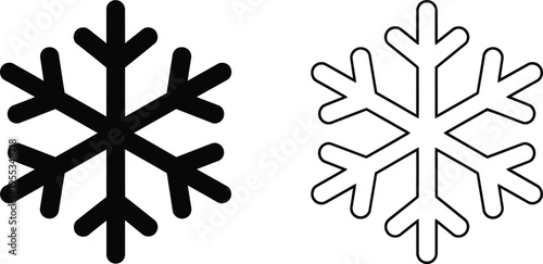 Black and white snowflakes winter icons Vector