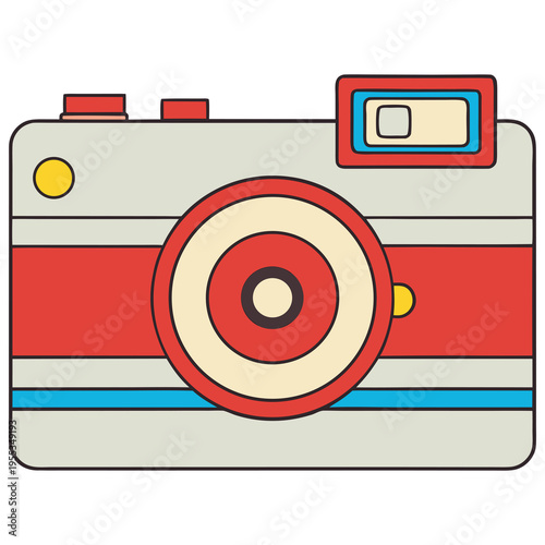 Retro Photography Equipment Illustration in Flat Design Style