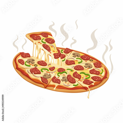 This mouth-watering image of a pepperoni pizza showcases its cheesy, savory layers, emphasizing the deliciousness that makes it a beloved food worldwide.