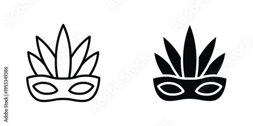 Mask for brazil carnival celebration icon graphic design vector symbols. Best for Graphics