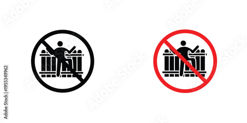 No climbing allowed signs graphic design vector symbols. Best for Graphics