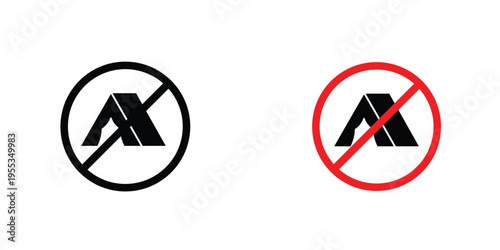 No camping signs graphic design vector symbols. Best for Graphics