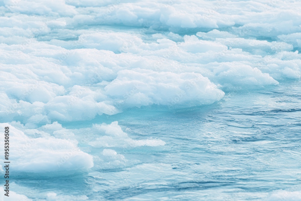 Obraz premium Icy ocean waterscape with floating sea ice