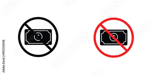 No money signs graphic design vector symbols. Best for Graphics