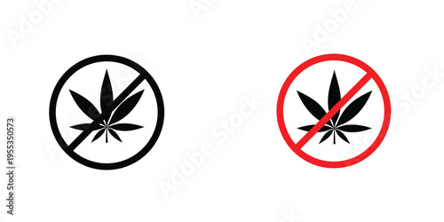 No Marijuana signs graphic design vector symbols. Best for Graphics