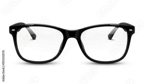 Black Plastic Eyeglasses Front Frame Without Temples Vector Illustration