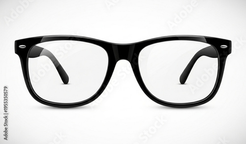 Black Plastic Eyeglasses Front Frame Without Temples Vector Illustration