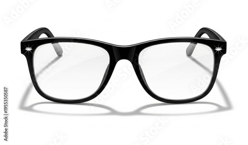 Black Plastic Eyeglasses Front Frame Without Temples Vector Illustration