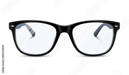 Black Plastic Eyeglasses Front Frame Without Temples Vector Illustration