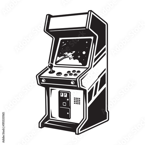 Arcade game machine vector illustration for entertainment and classic gaming fun