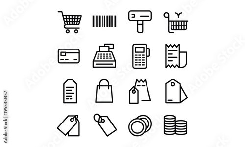 Set of 16 e-commerce icons vector