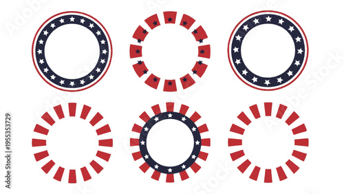 Set of 6 poker chip icons vector