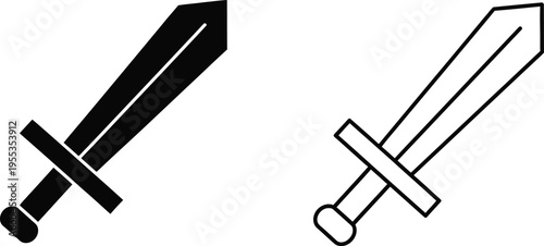 Swords black white vector illustration Vector