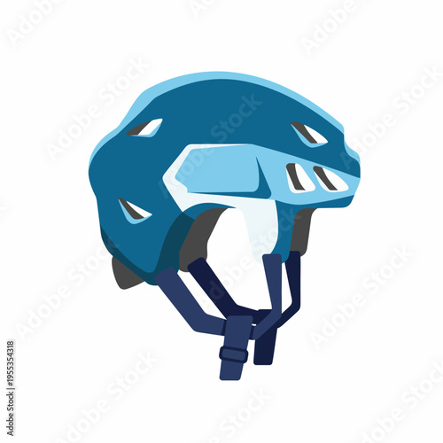 An illustration of a fashionable blue bicycle helmet emphasizing the importance of safety while enjoying cycling adventures, blending style with functionality for active lifestyles.