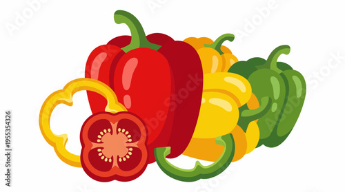 A vibrant display of bell peppers in various colors, emphasizing the importance of fresh produce in a balanced diet and visually appealing food preparation.